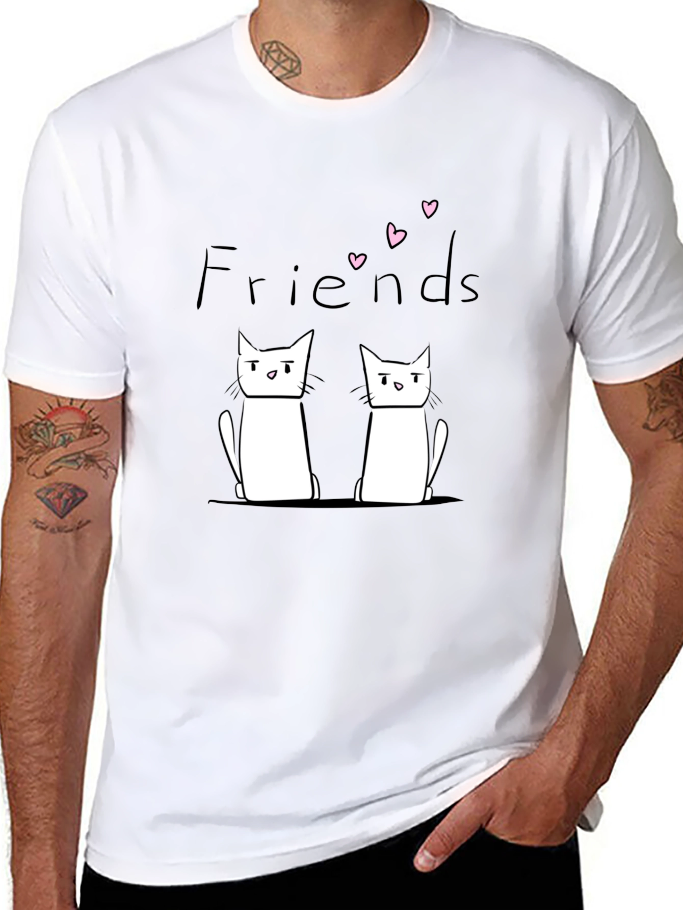 Friends Cat Graphic Black T-Shirt