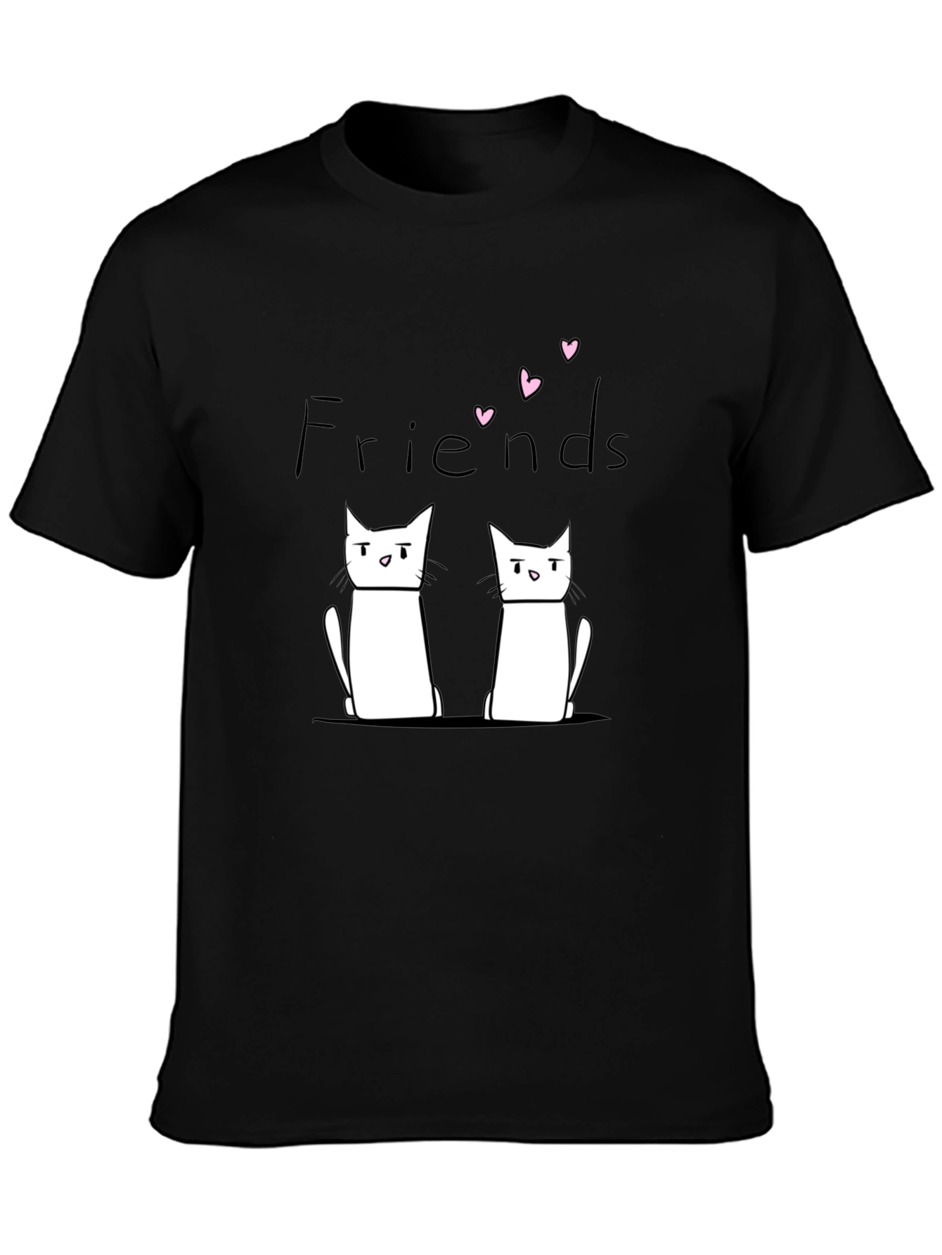 Friends Cat Graphic Black T-Shirt