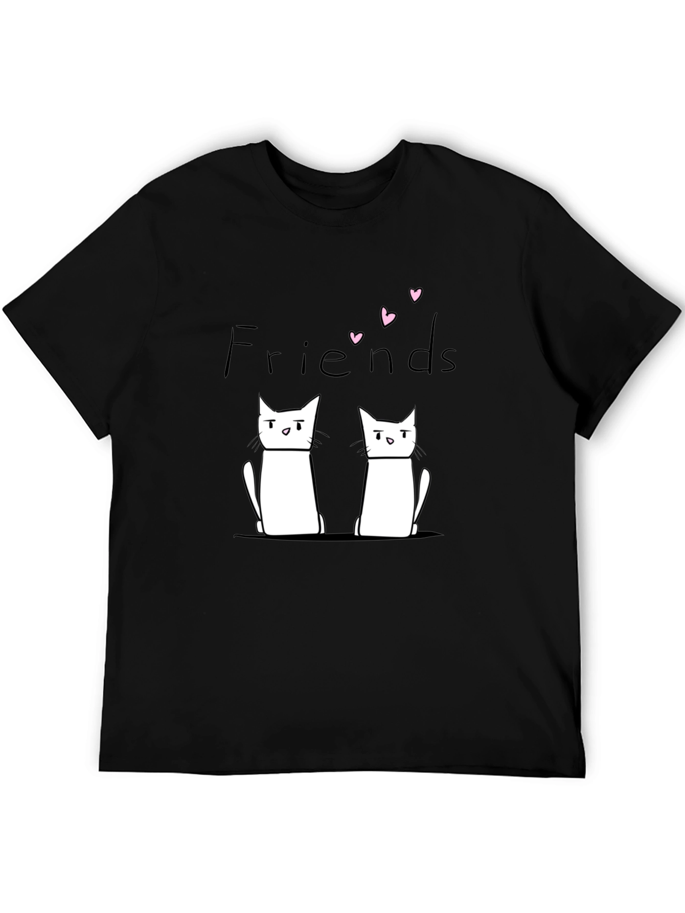 Friends Cat Graphic Black T-Shirt