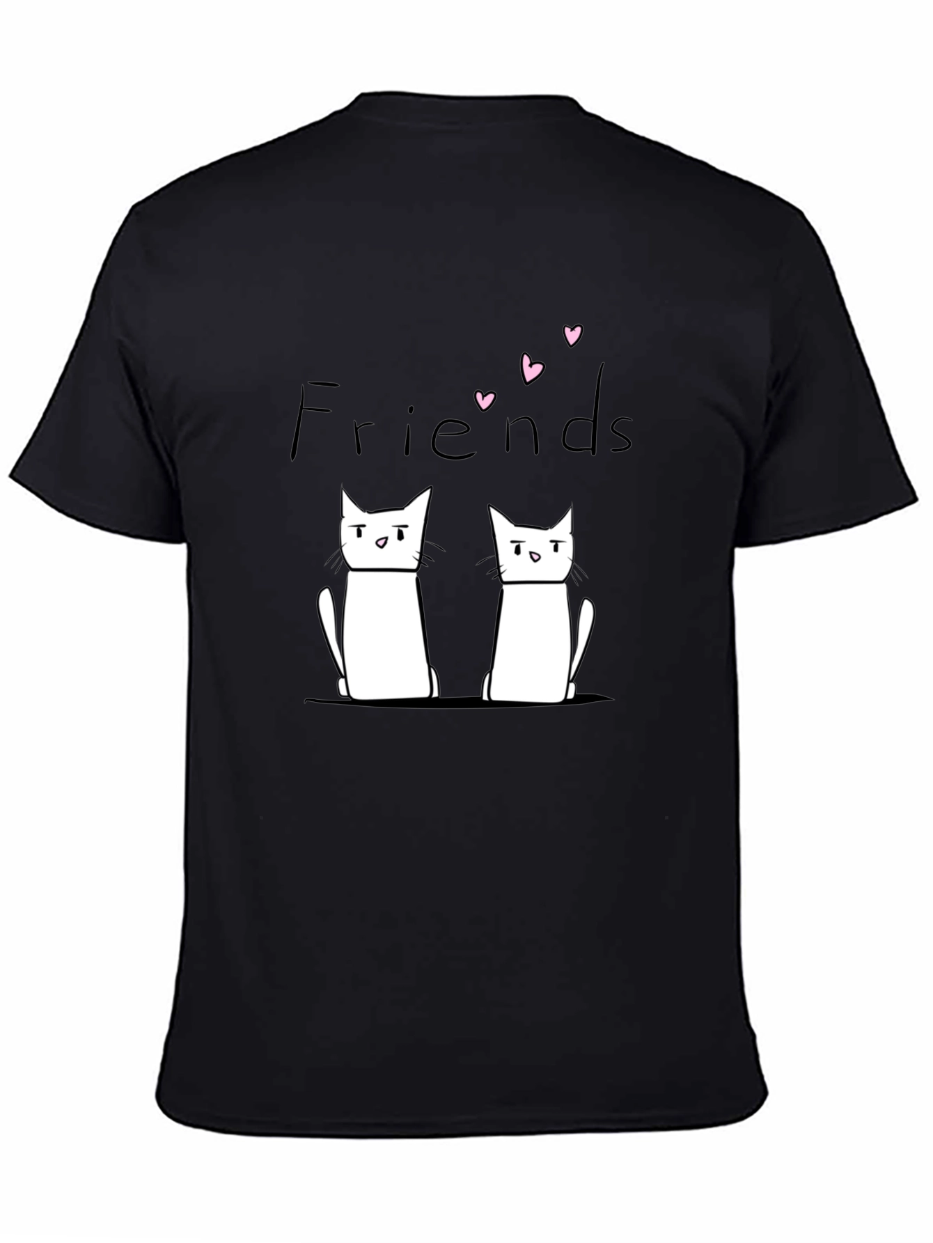 Friends Cat Graphic Black T-Shirt