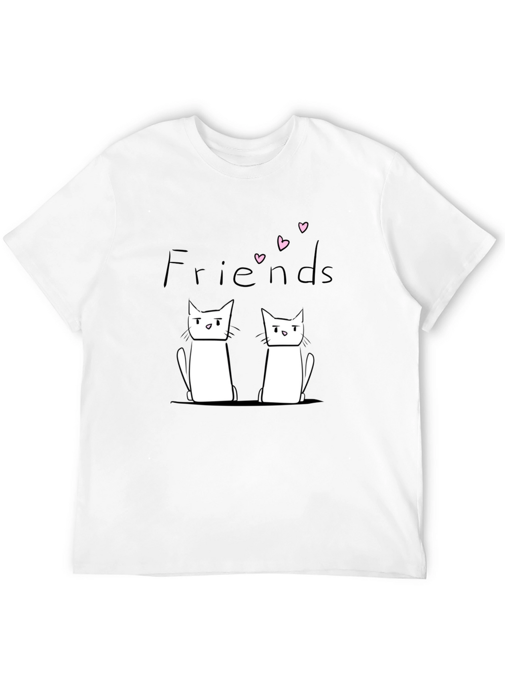 Friends Cat Graphic Black T-Shirt