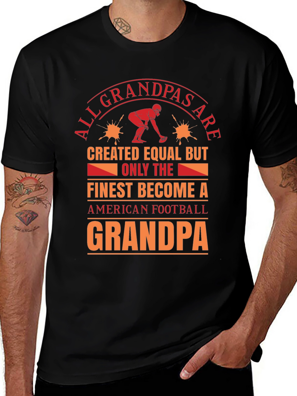 Football Grandpa T-Shirt: Finest Become A Grandpa