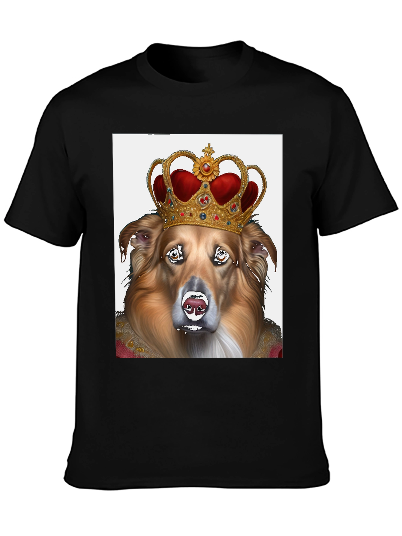 King Dog Graphic Tee - Black Cotton