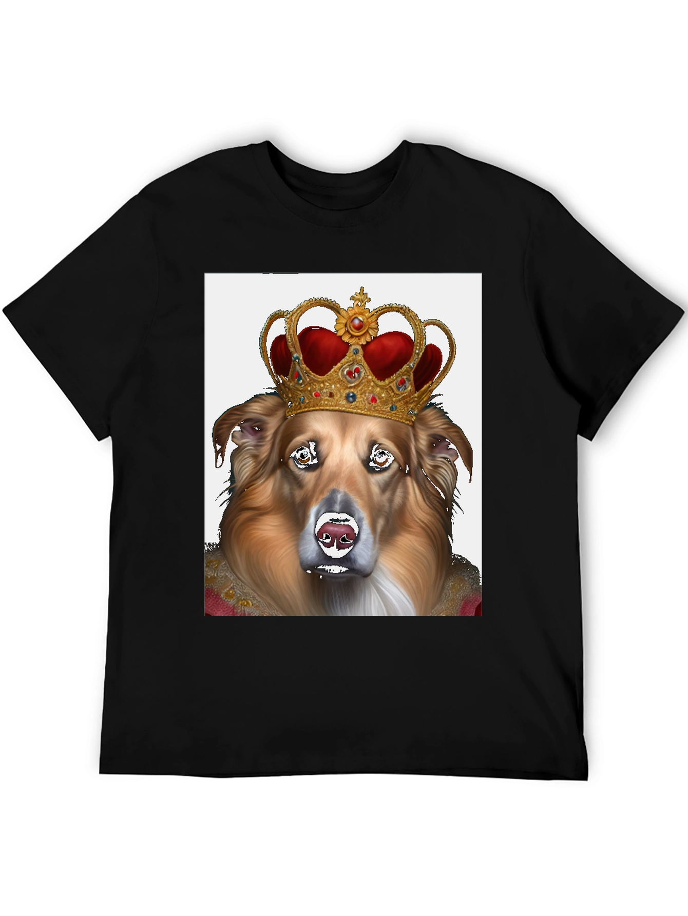 King Dog Graphic Tee - Black Cotton