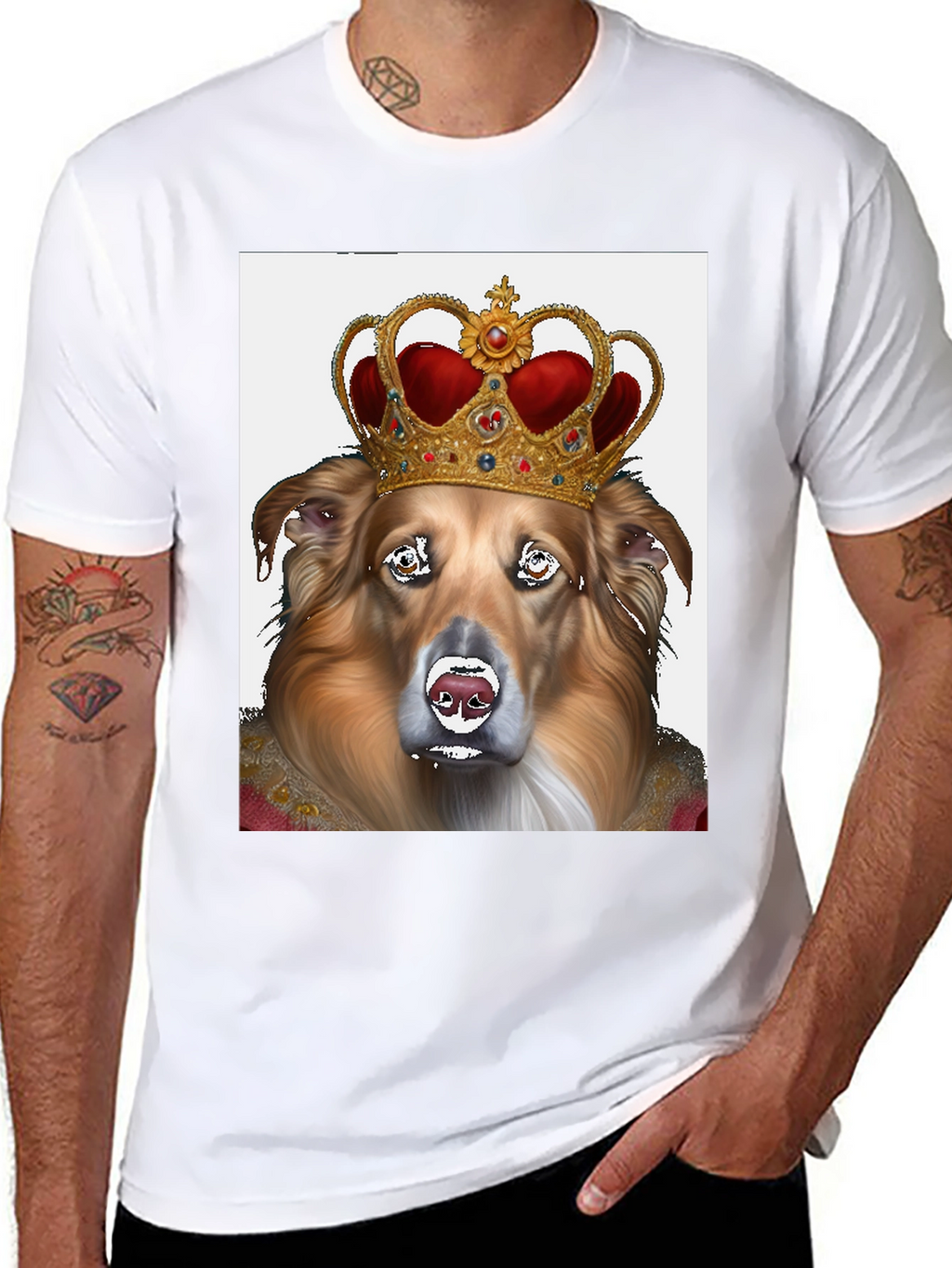 King Dog Graphic Tee - Black Cotton