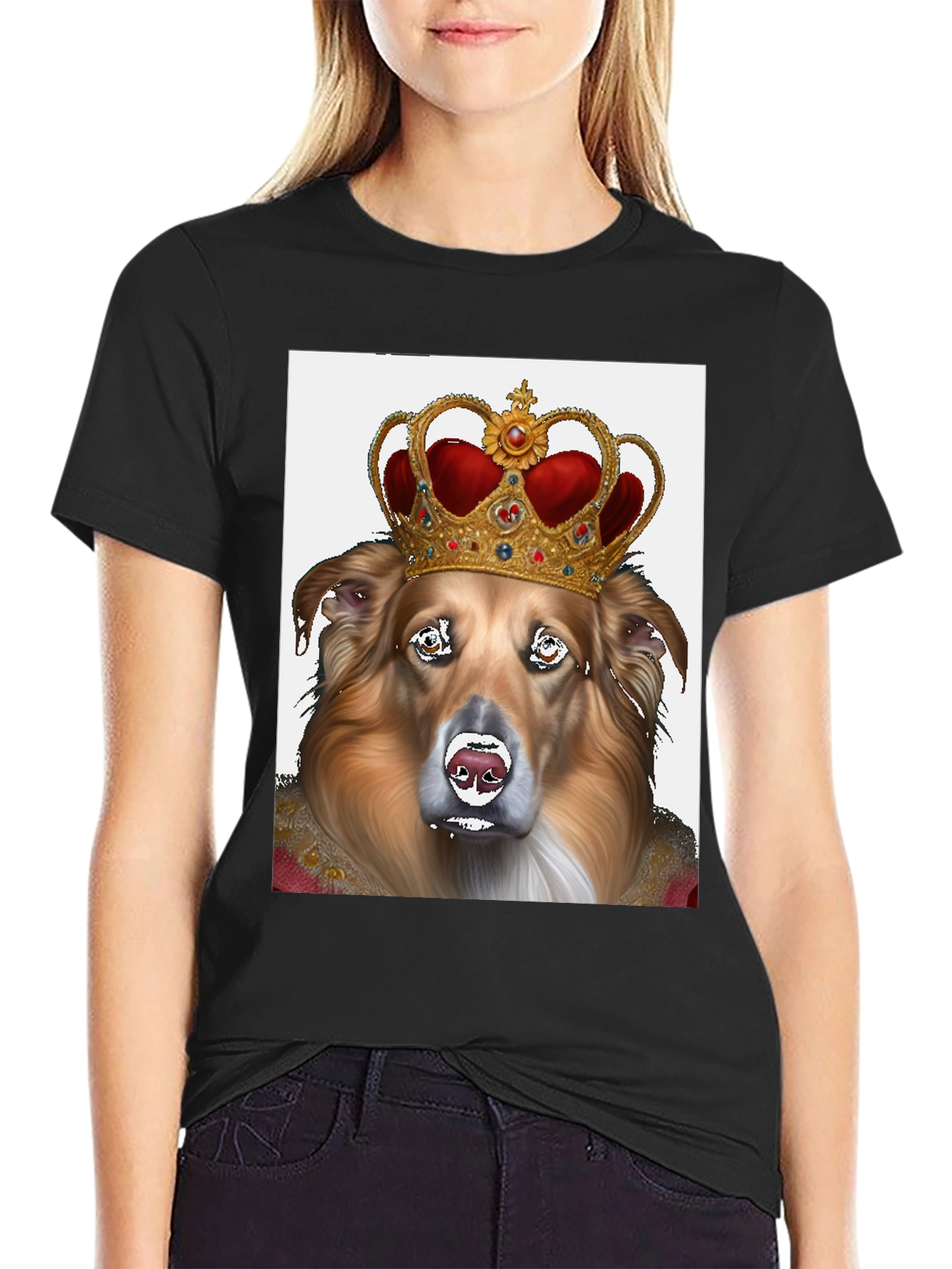 King Dog Graphic Tee - Black Cotton