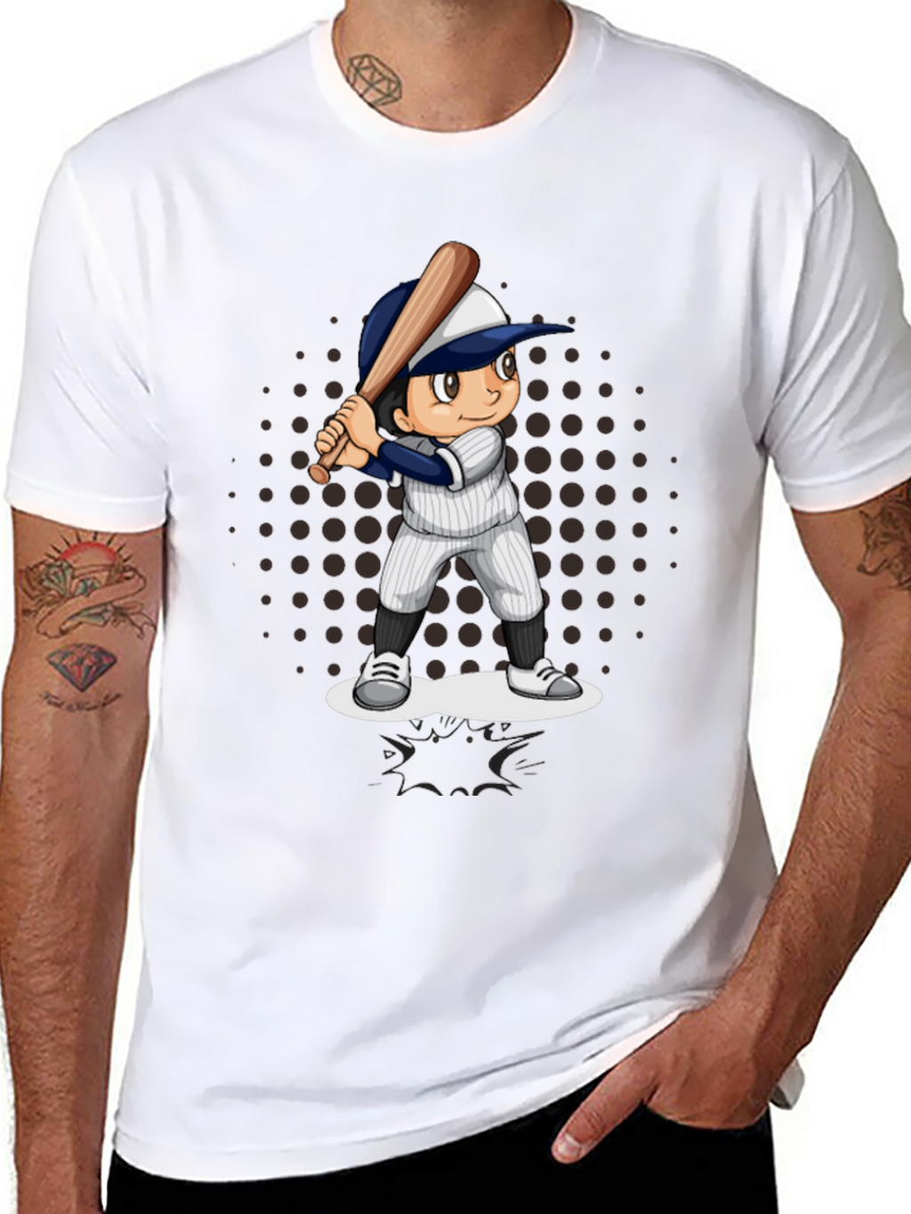 Baseball Cartoon Graphic T-Shirt