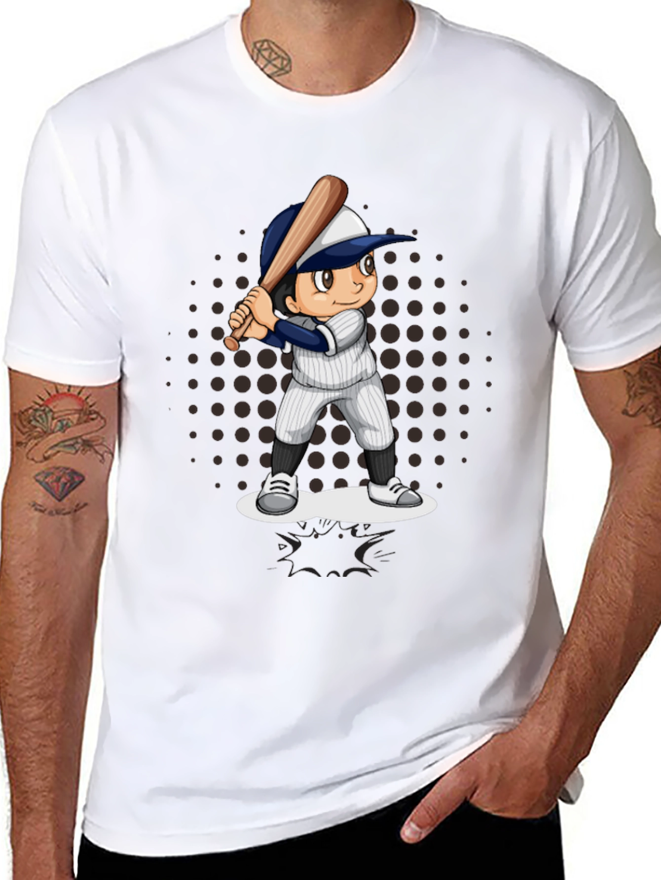 Baseball Cartoon Graphic T-Shirt