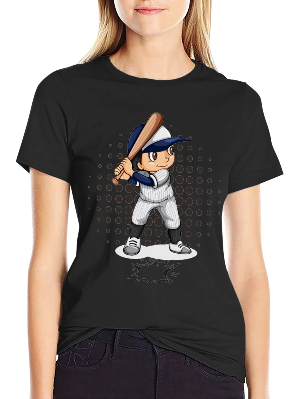 Baseball Cartoon Graphic T-Shirt