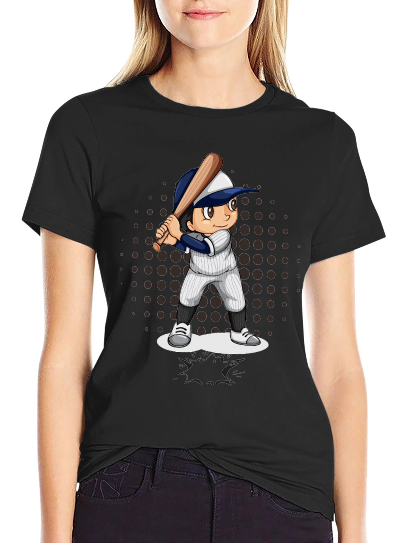 Baseball Cartoon Graphic T-Shirt