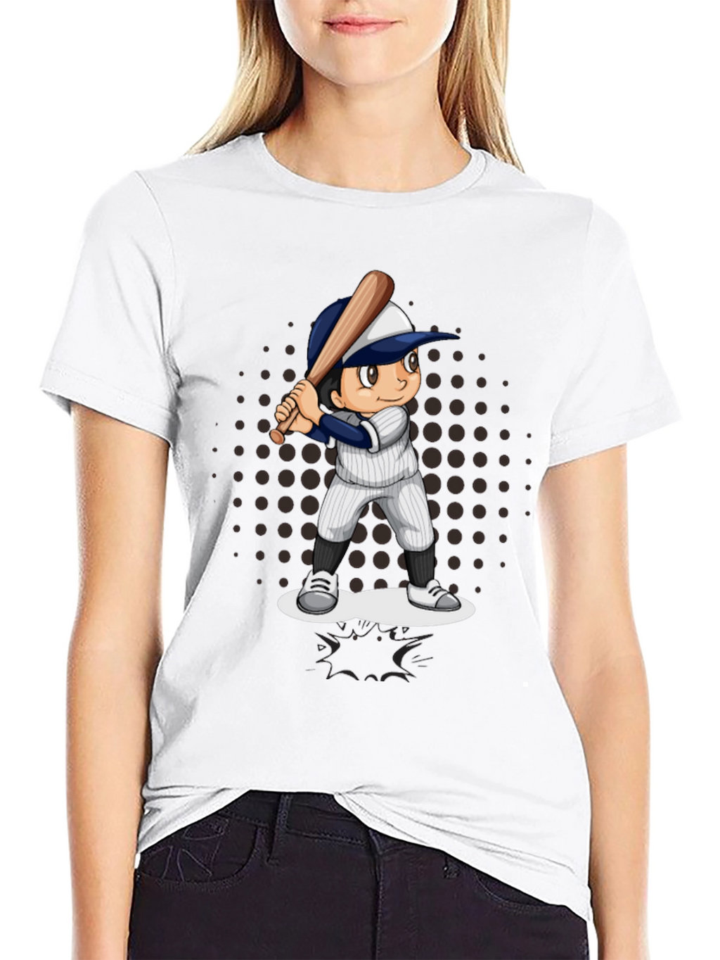 Baseball Cartoon Graphic T-Shirt