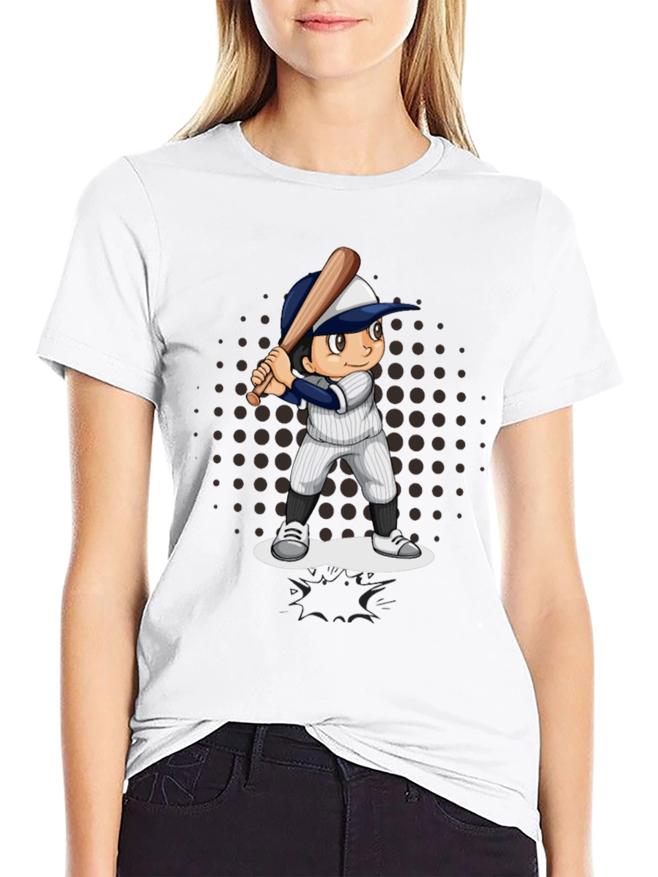 Baseball Cartoon Graphic T-Shirt