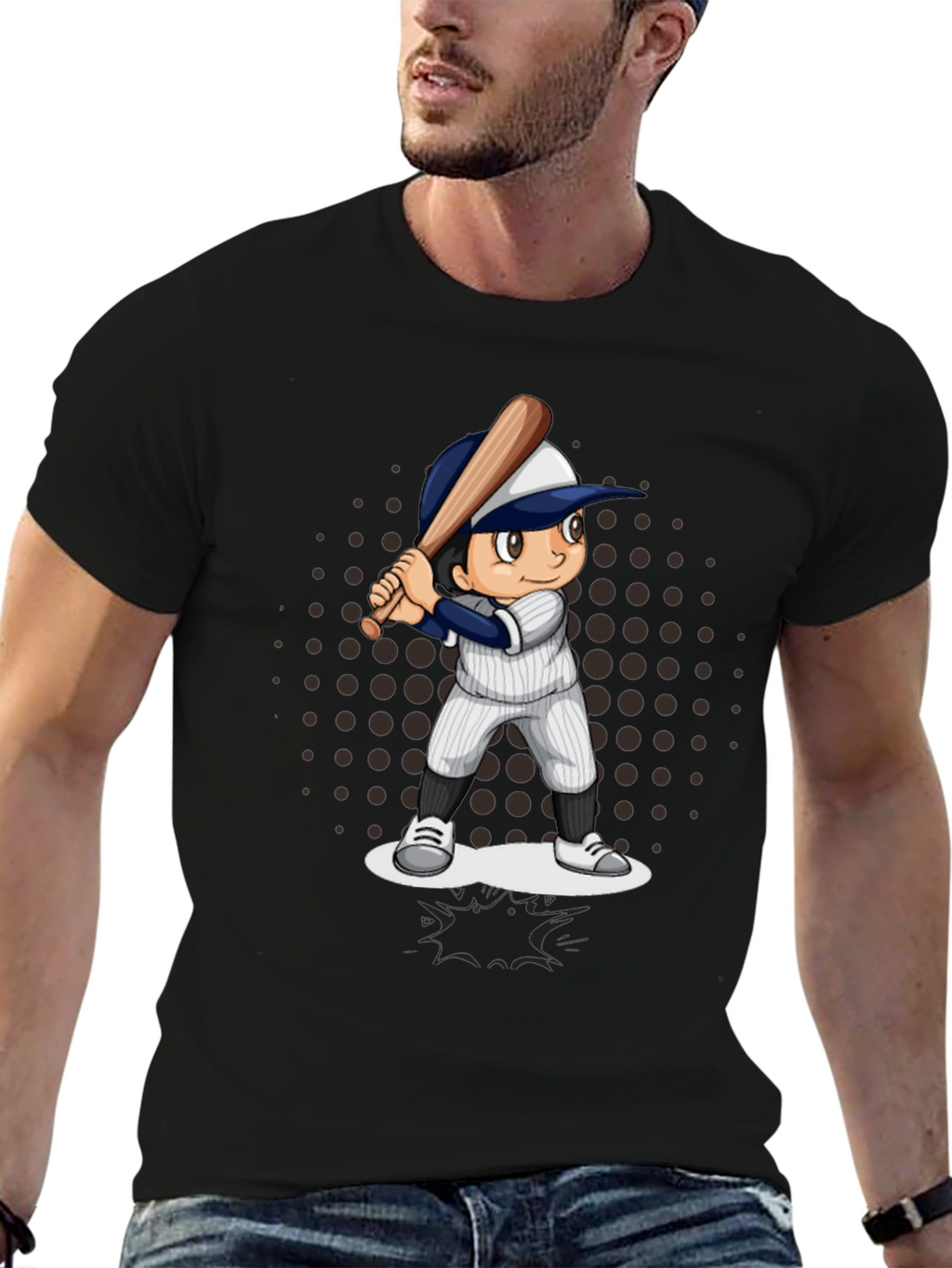 Baseball Cartoon Graphic T-Shirt