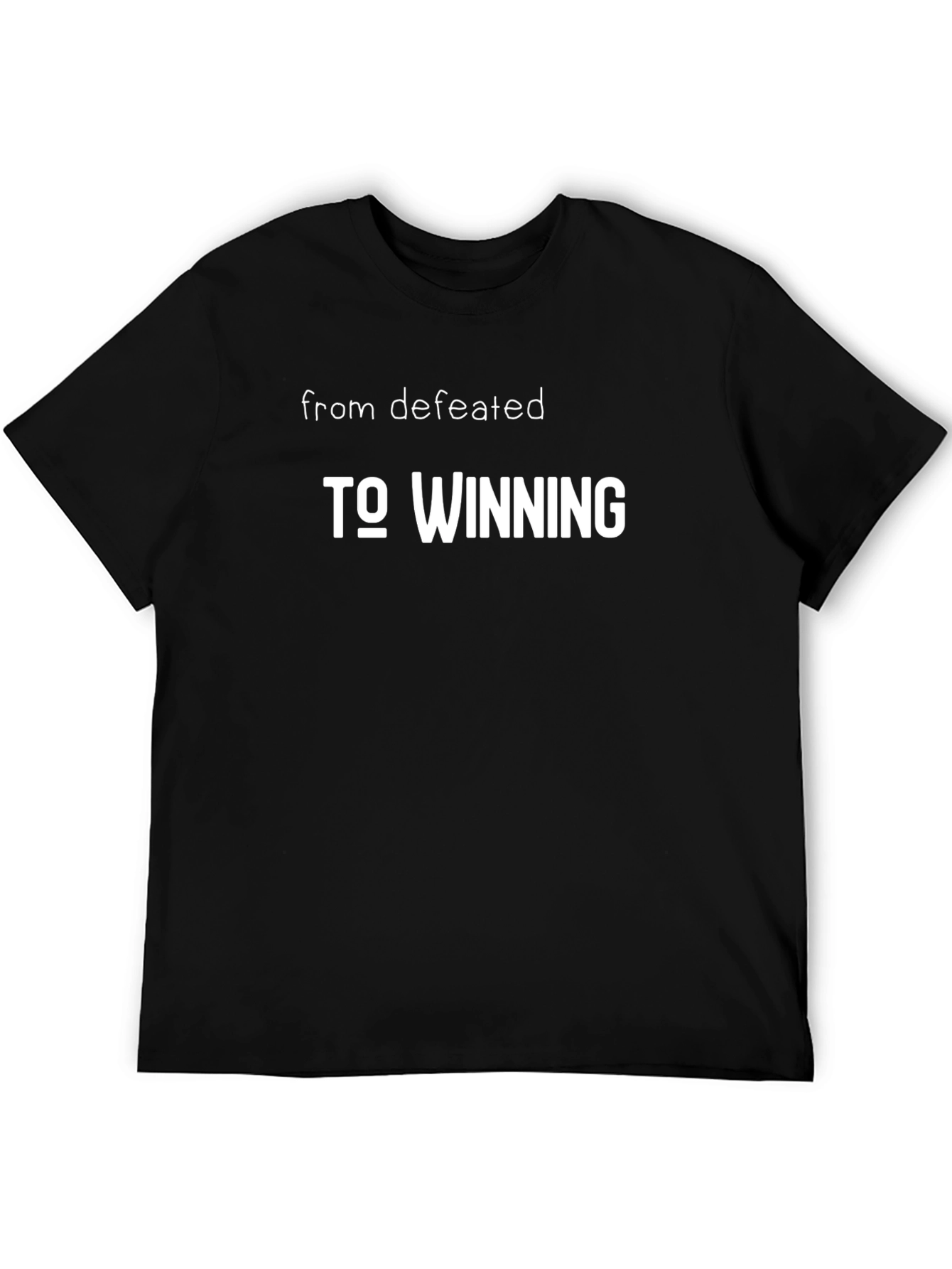 From Defeated to Winning Graphic Tee - Black