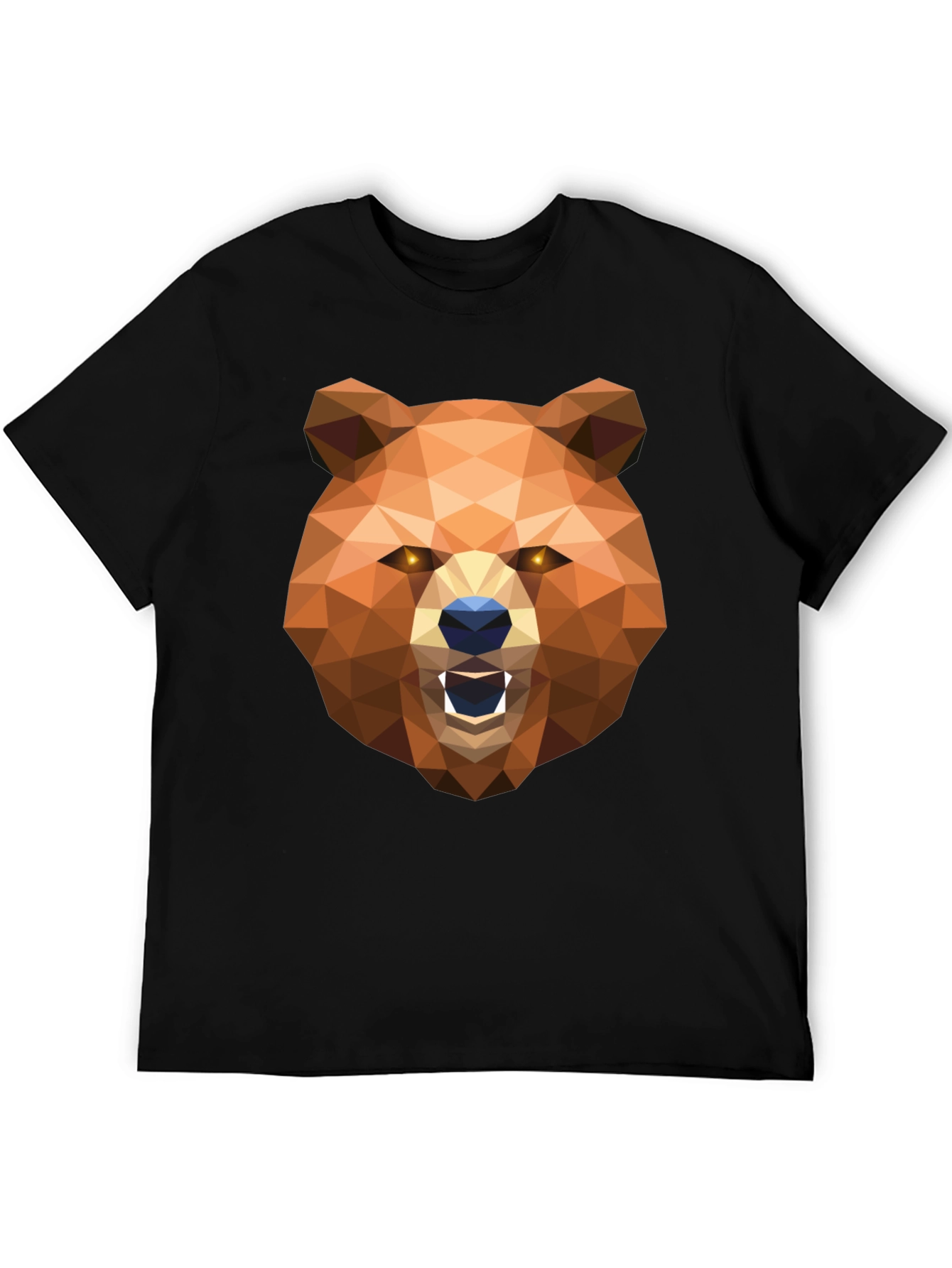 Geometric Bear Head Graphic T-Shirt