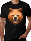 Geometric Bear Head Graphic T-Shirt