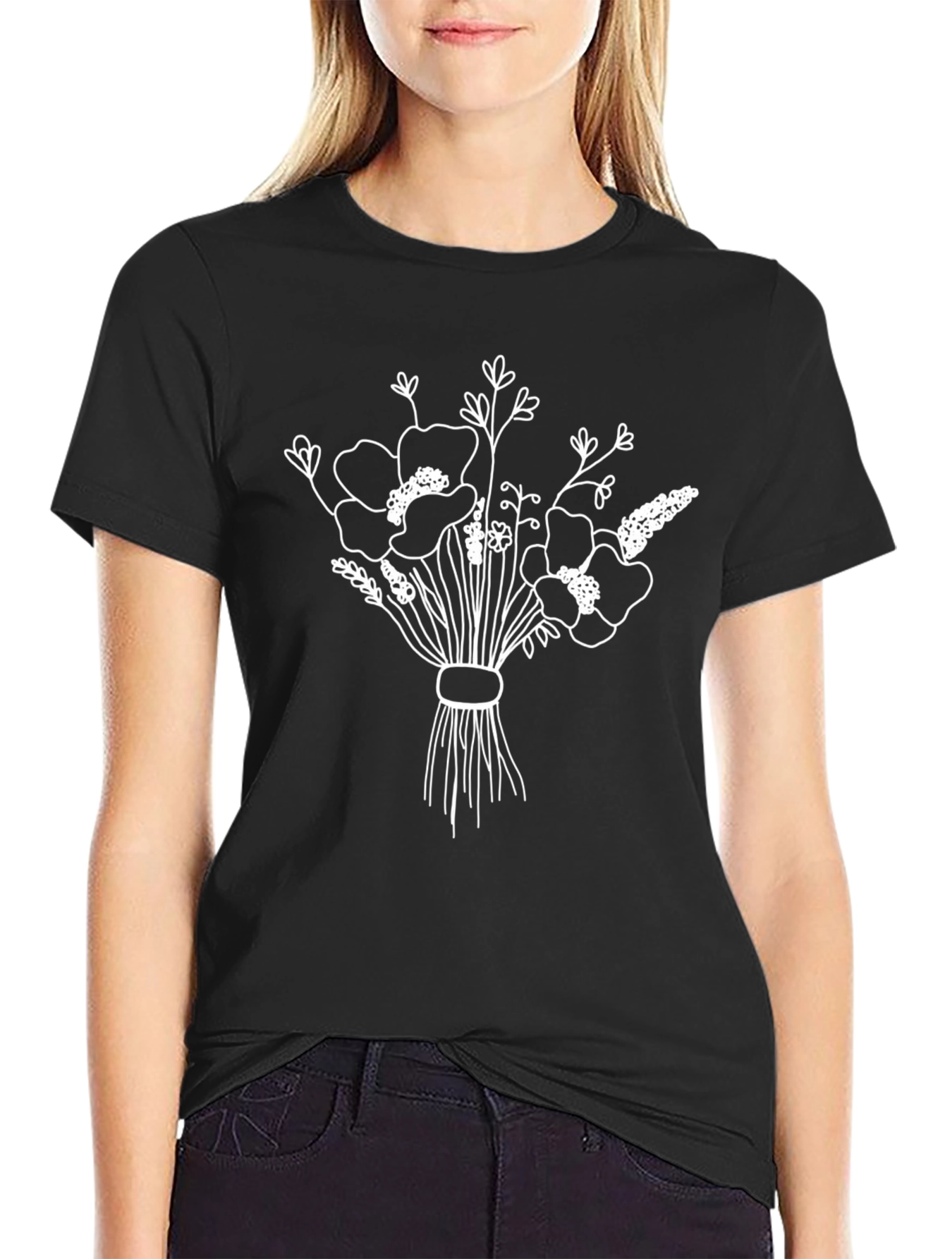 Floral Bouquet Graphic Tee - Stylish & Unique