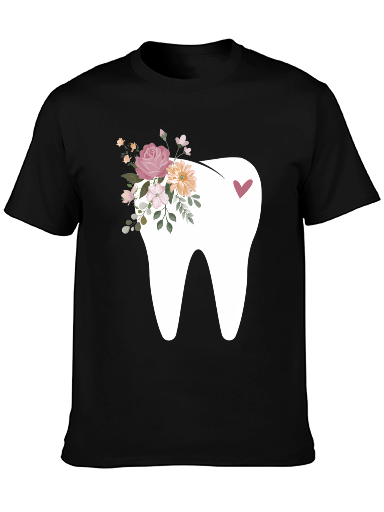 Floral Tooth Graphic Tee - Dental Lover Shirt