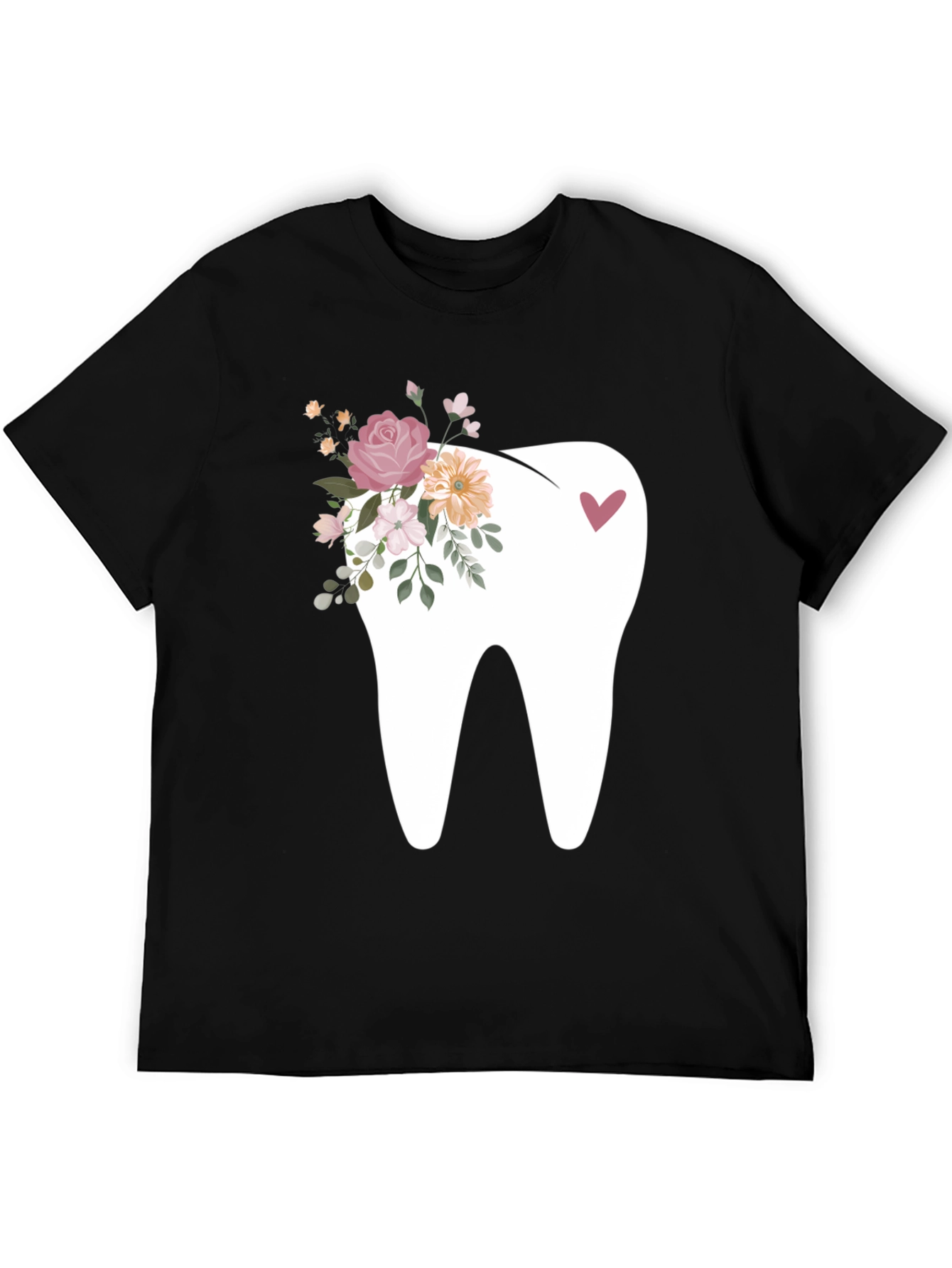 Floral Tooth Graphic Tee - Dental Lover Shirt