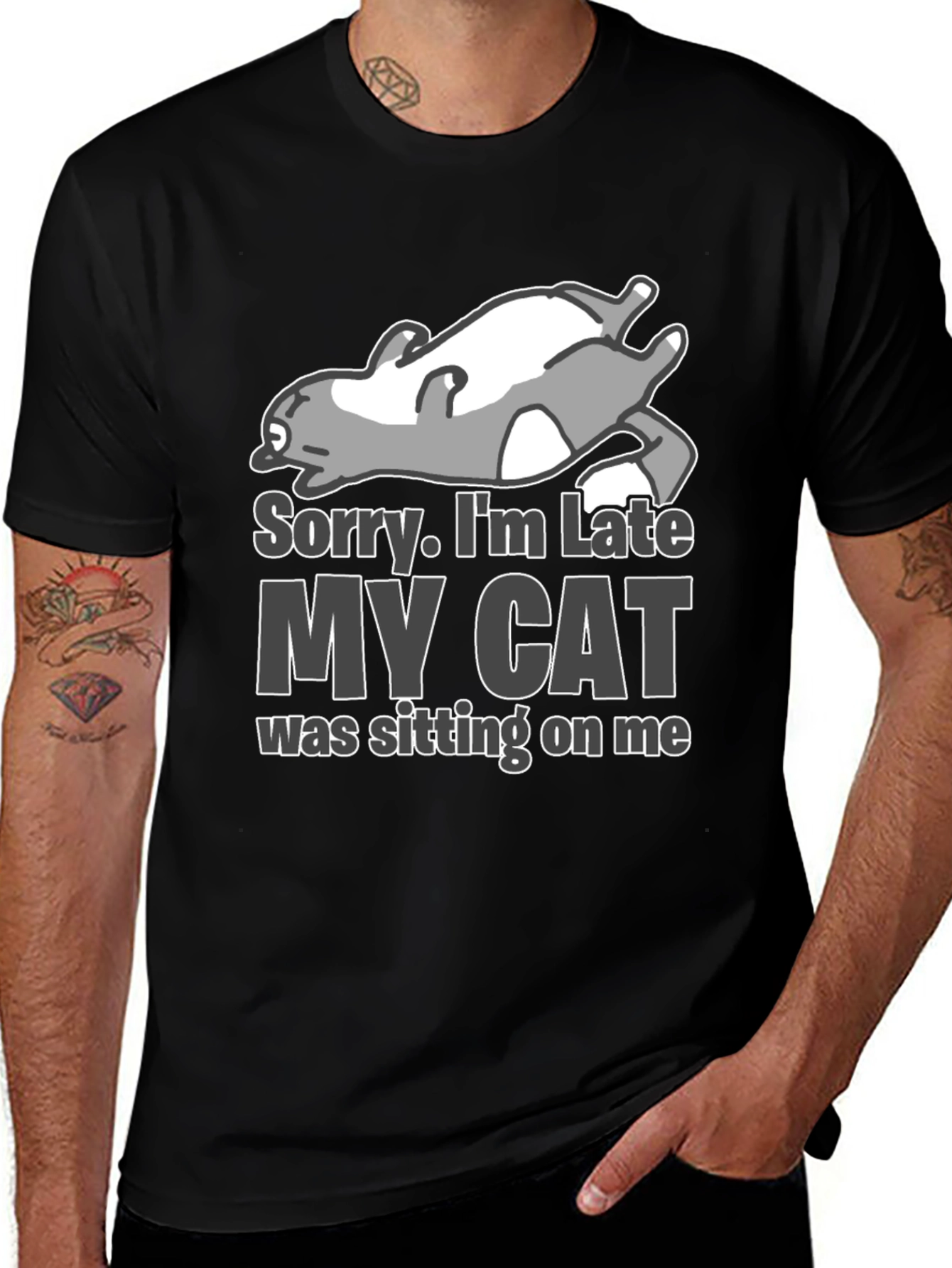 Funny My Cat Was Sitting On Me T-Shirt
