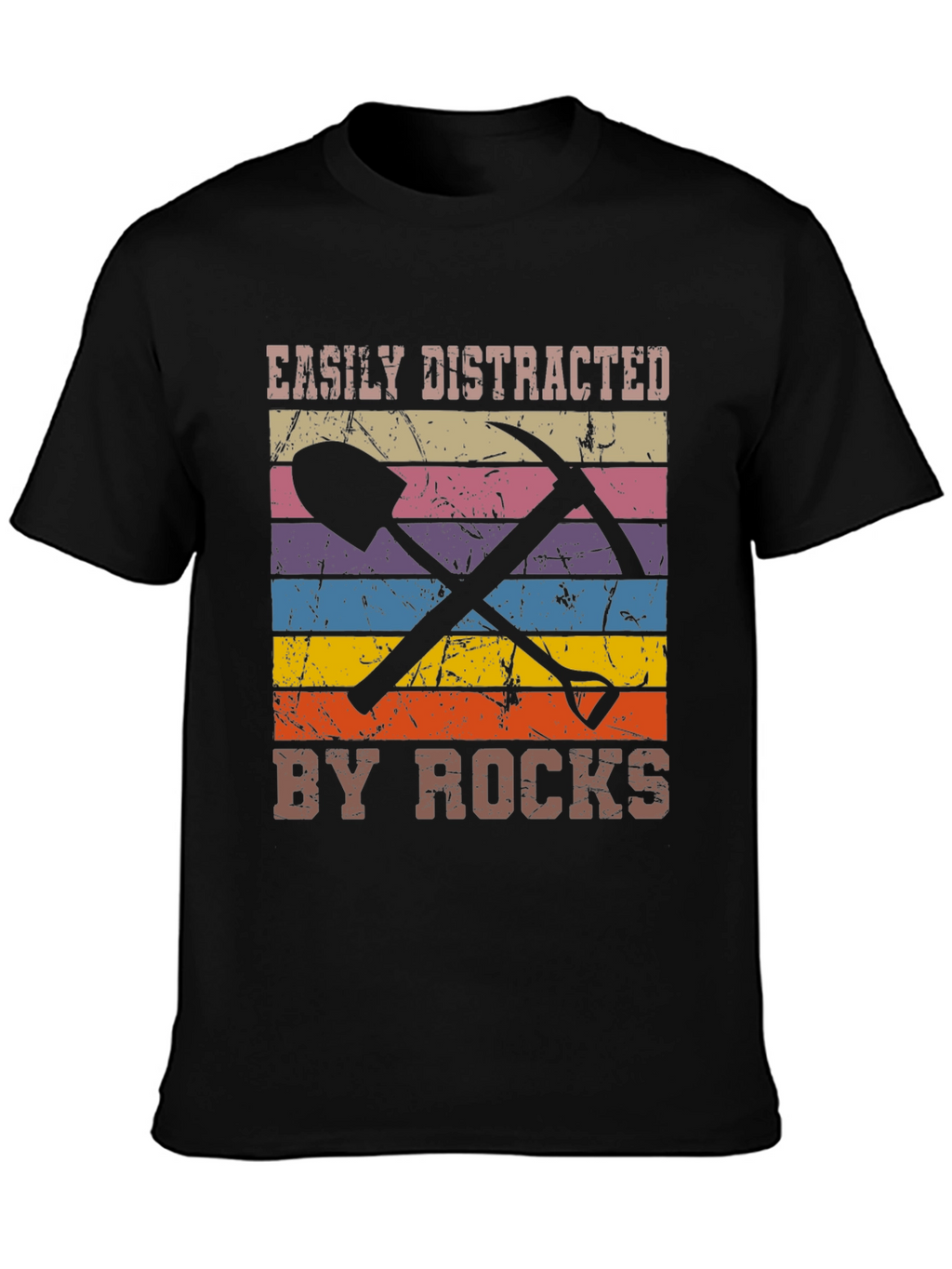 Easily Distracted by Rocks Black Graphic Tee