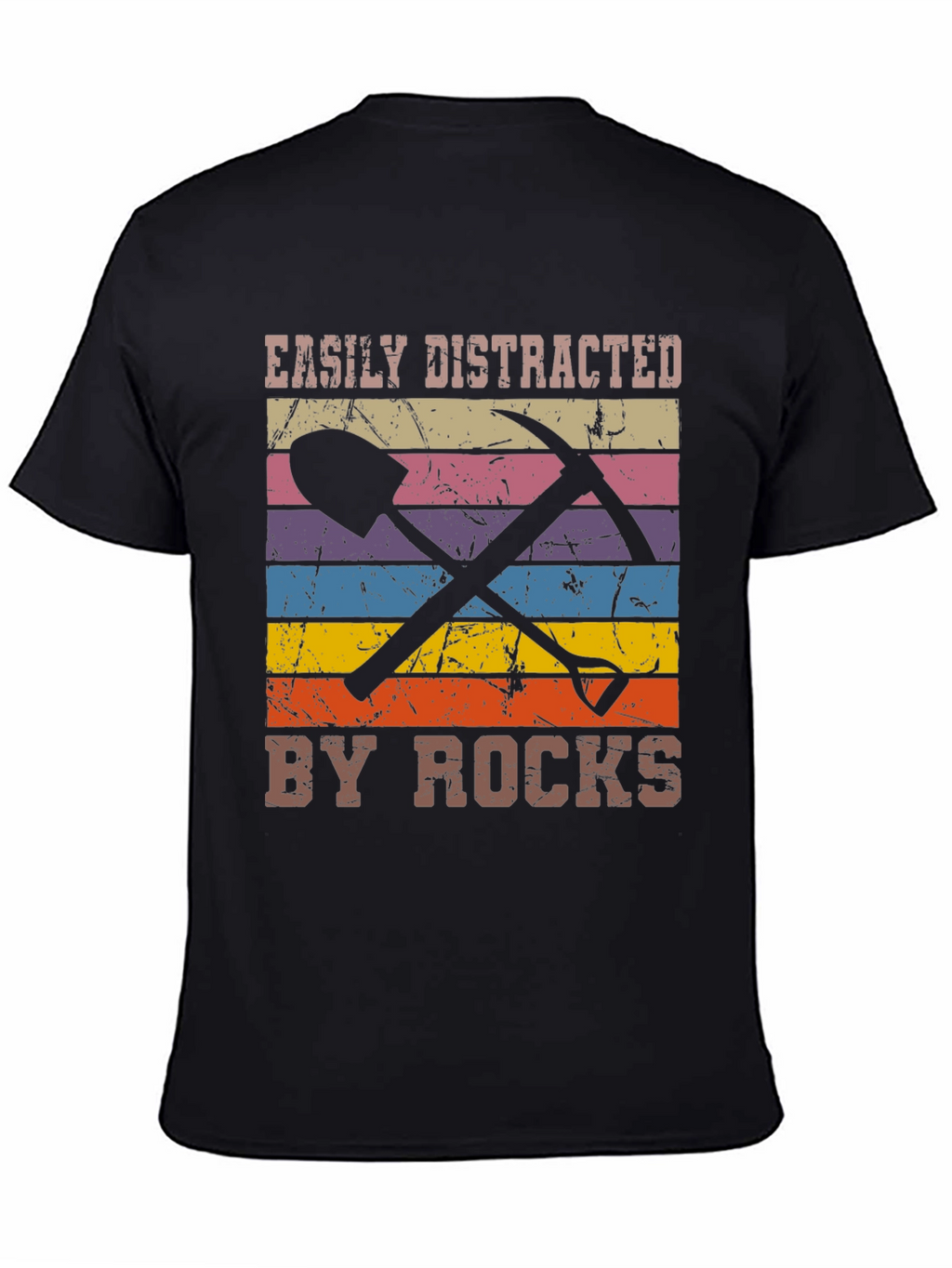 Easily Distracted by Rocks Black Graphic Tee