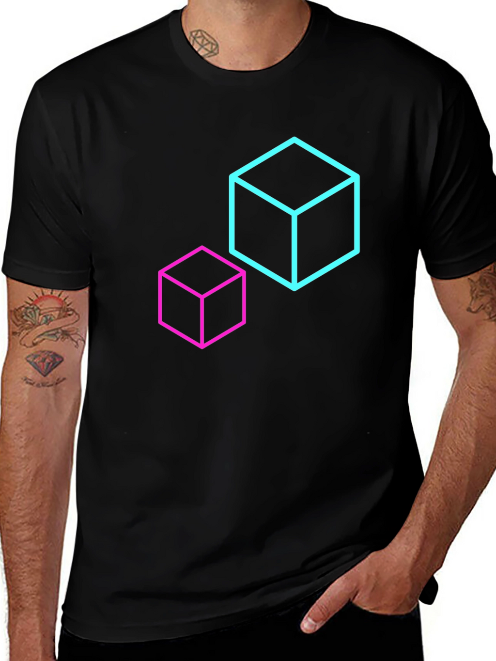 Geometric Cube T-Shirt - Modern Design
