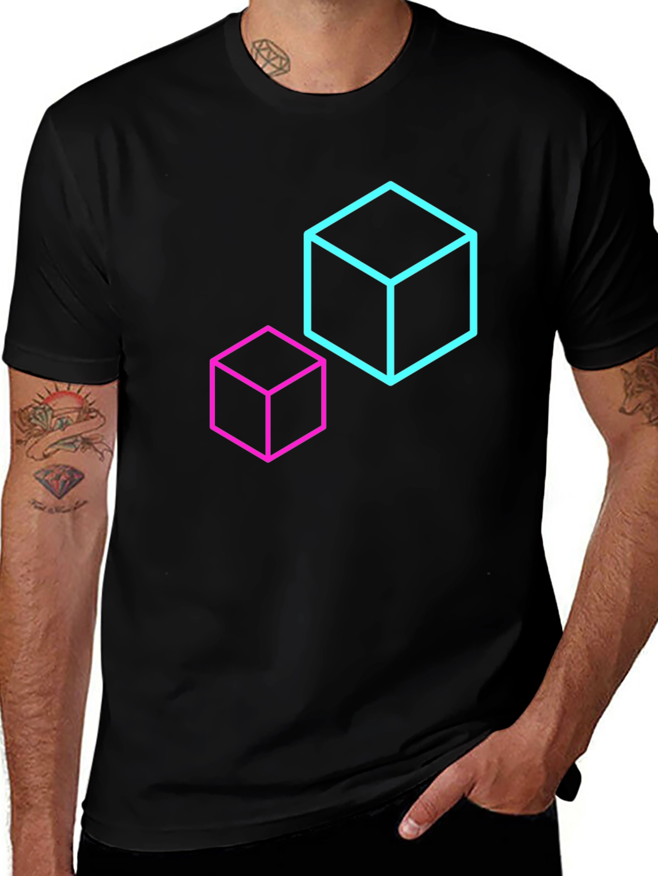 Geometric Cube T-Shirt - Modern Design