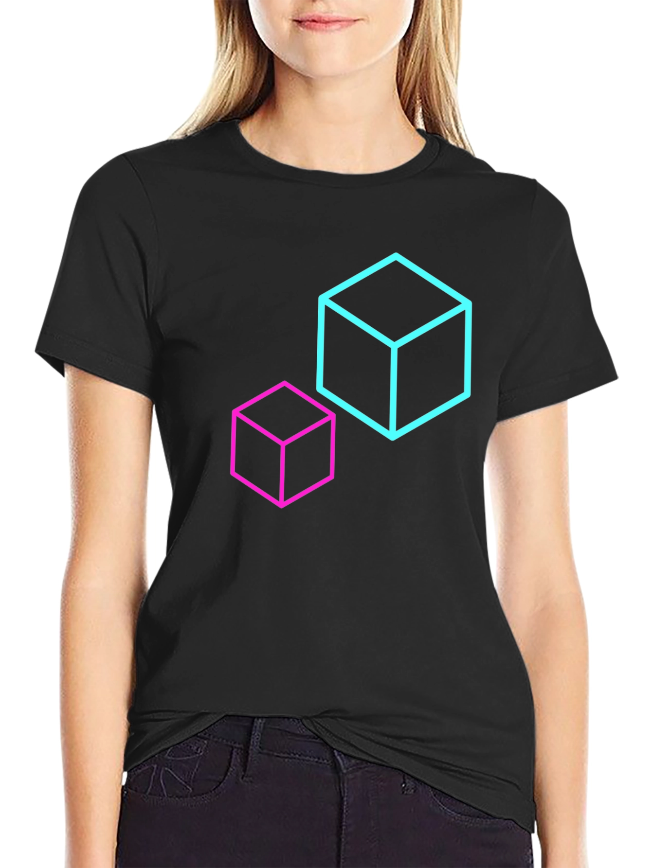 Geometric Cube T-Shirt - Modern Design