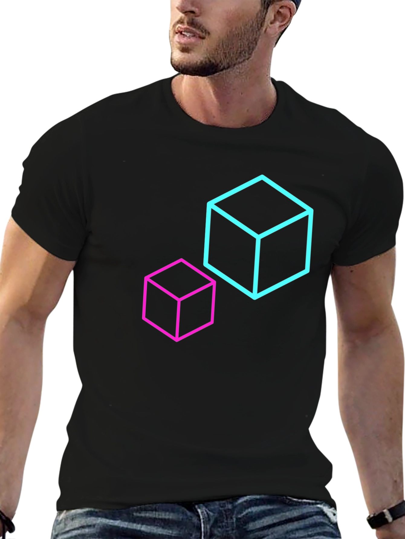 Geometric Cube T-Shirt - Modern Design