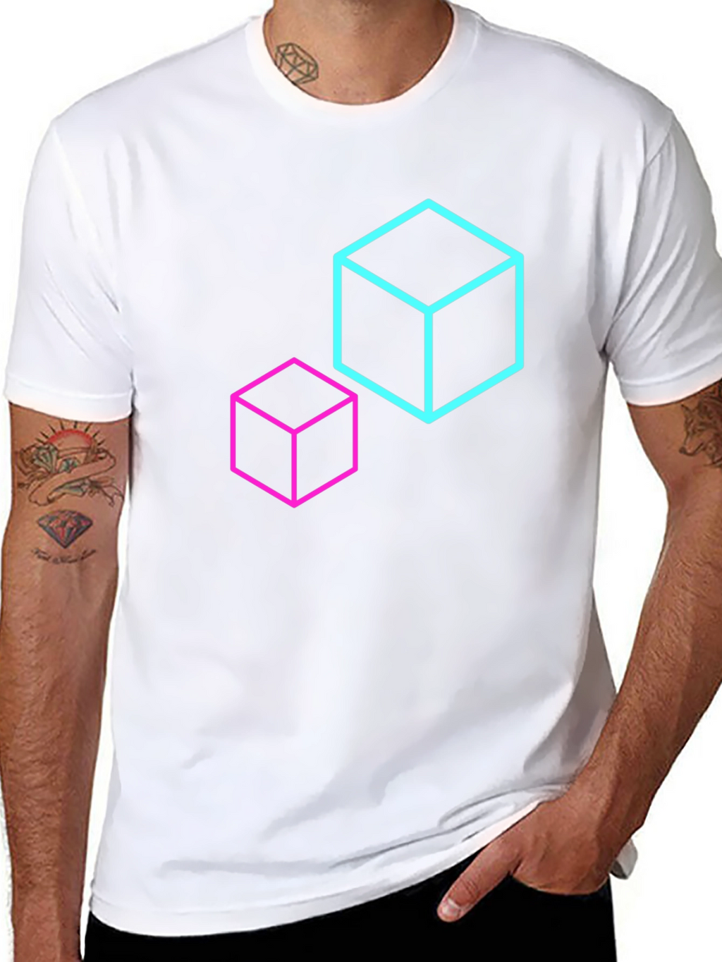 Geometric Cube T-Shirt - Modern Design
