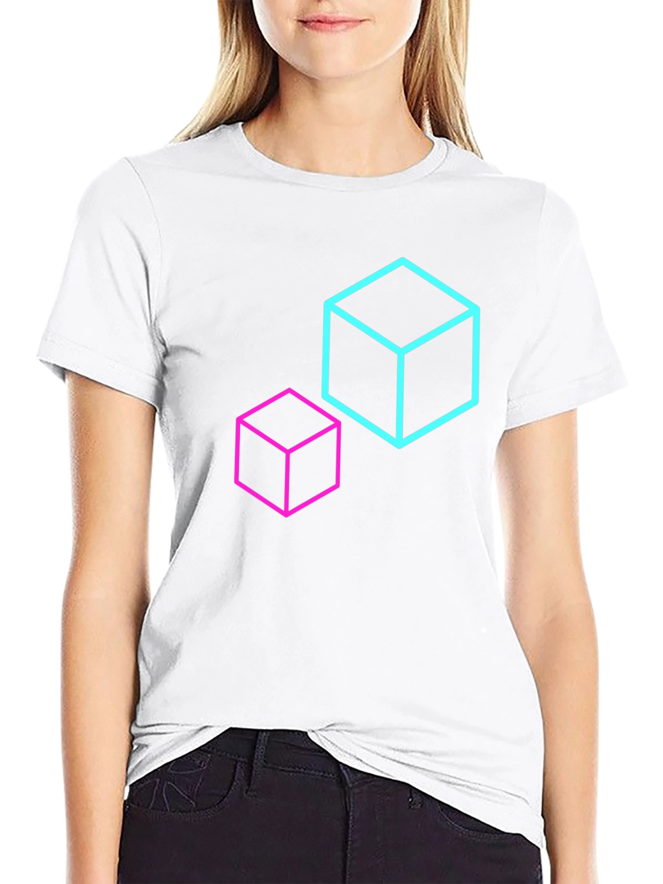Geometric Cube T-Shirt - Modern Design