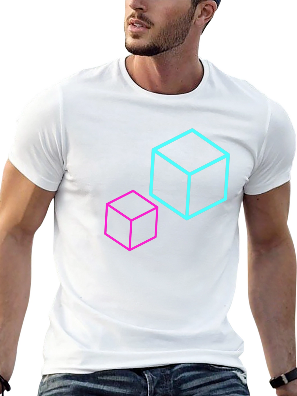 Geometric Cube T-Shirt - Modern Design