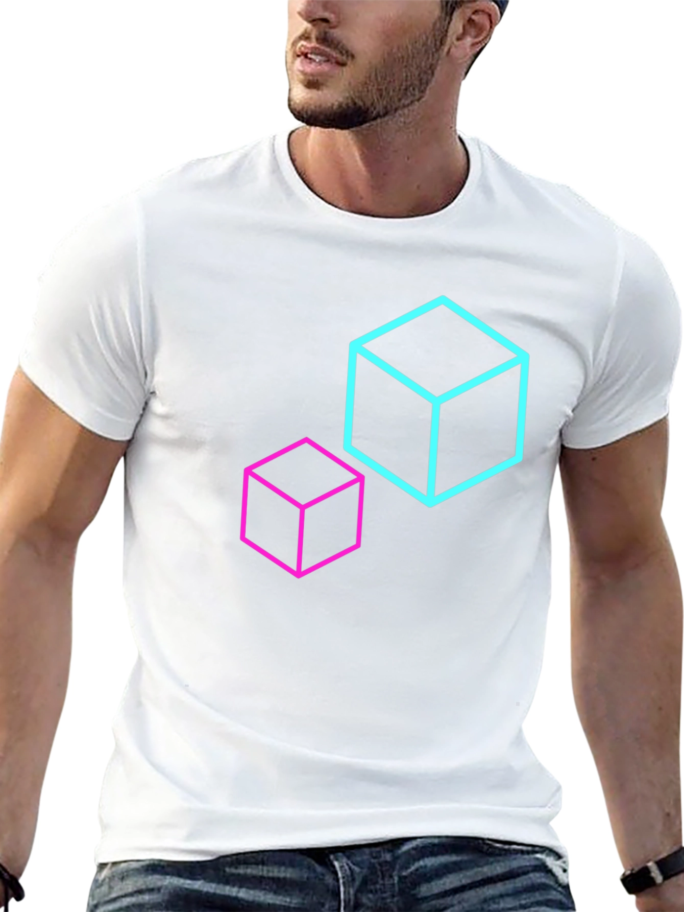 Geometric Cube T-Shirt - Modern Design