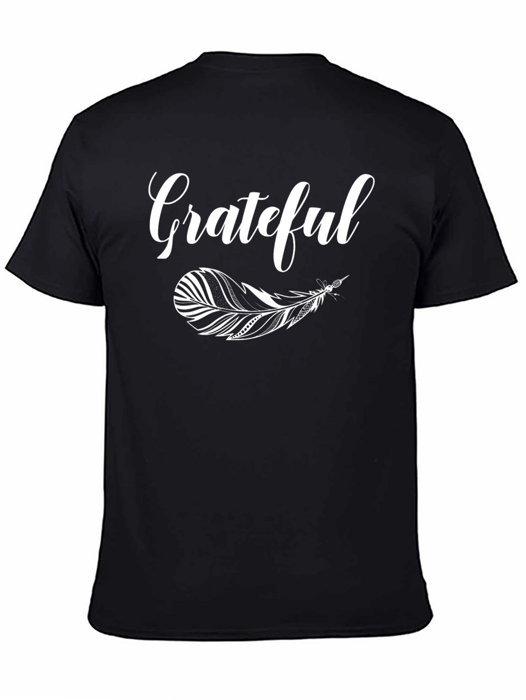Grateful Feather Graphic T-Shirt - Black