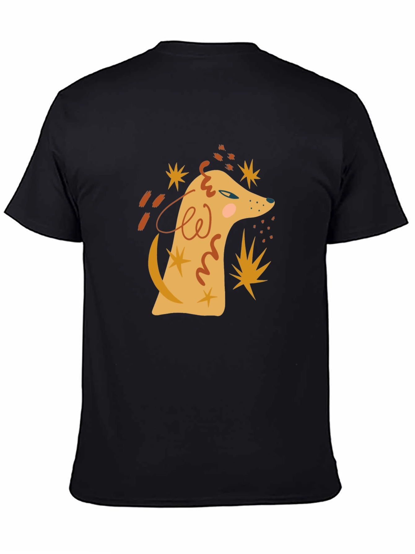 Abstract Dog Graphic Tee - Mens Black T-Shirt