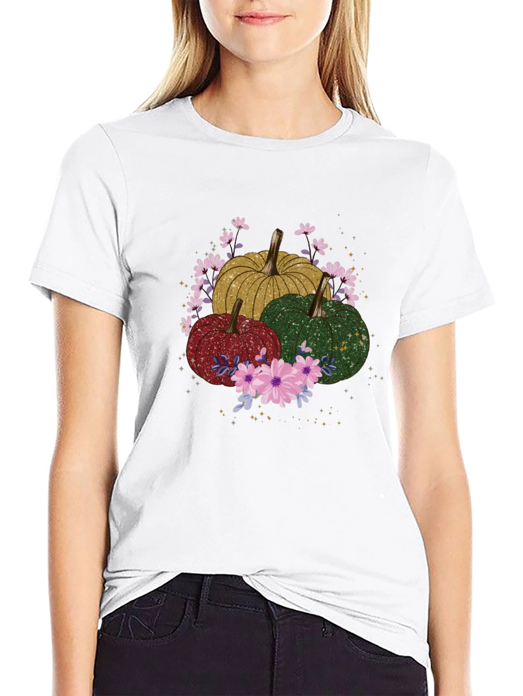 Fall Pumpkins & Flowers Graphic Tee