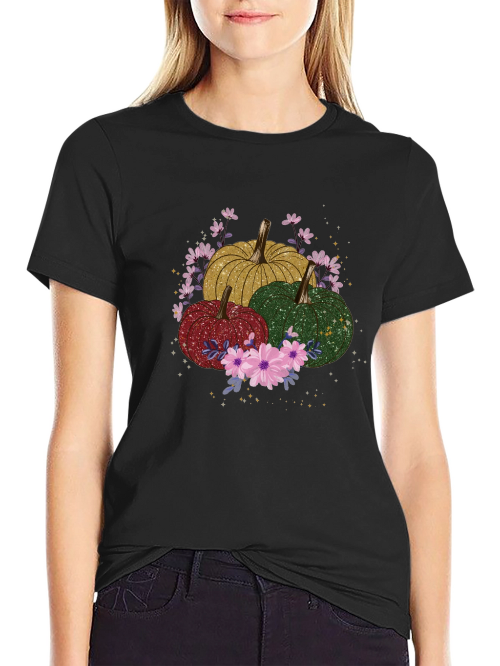 Fall Pumpkins & Flowers Graphic Tee