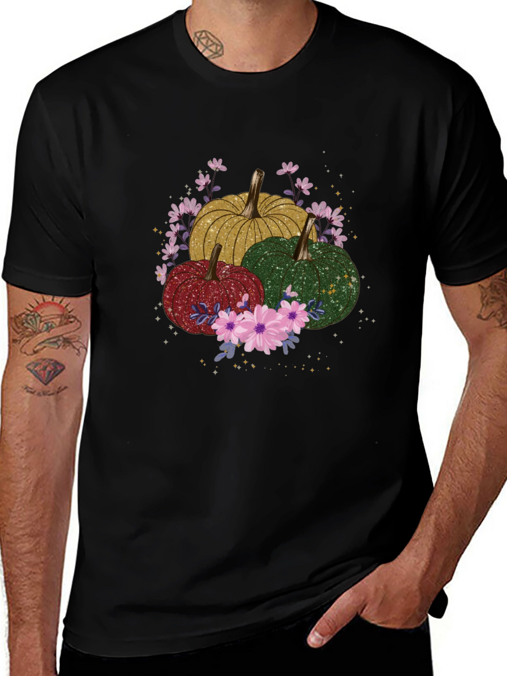 Fall Pumpkins & Flowers Graphic Tee