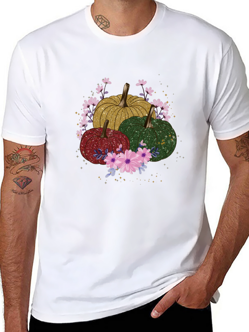 Fall Pumpkins & Flowers Graphic Tee