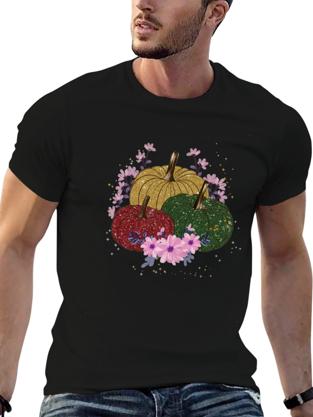 Fall Pumpkins & Flowers Graphic Tee