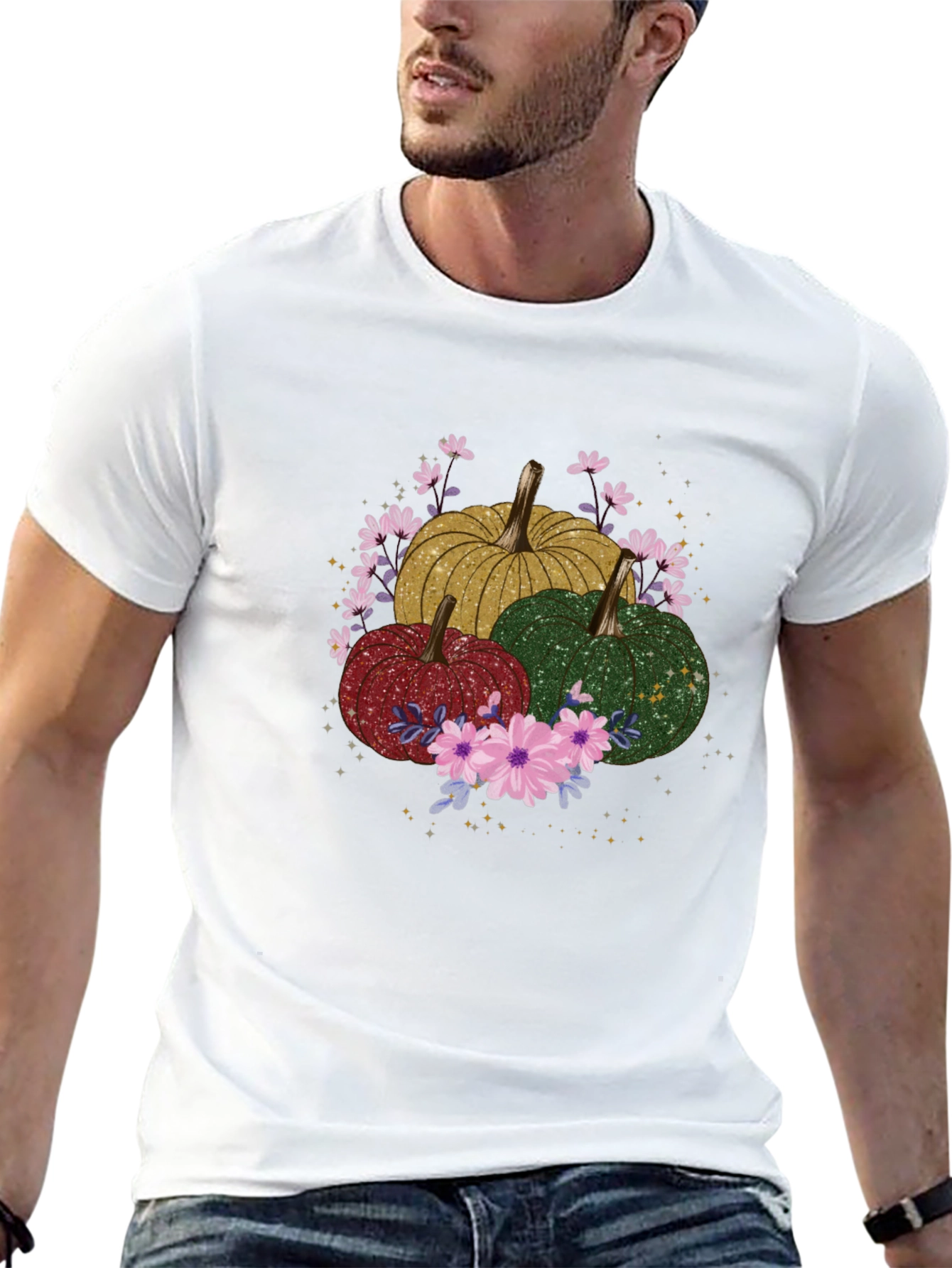 Fall Pumpkins & Flowers Graphic Tee