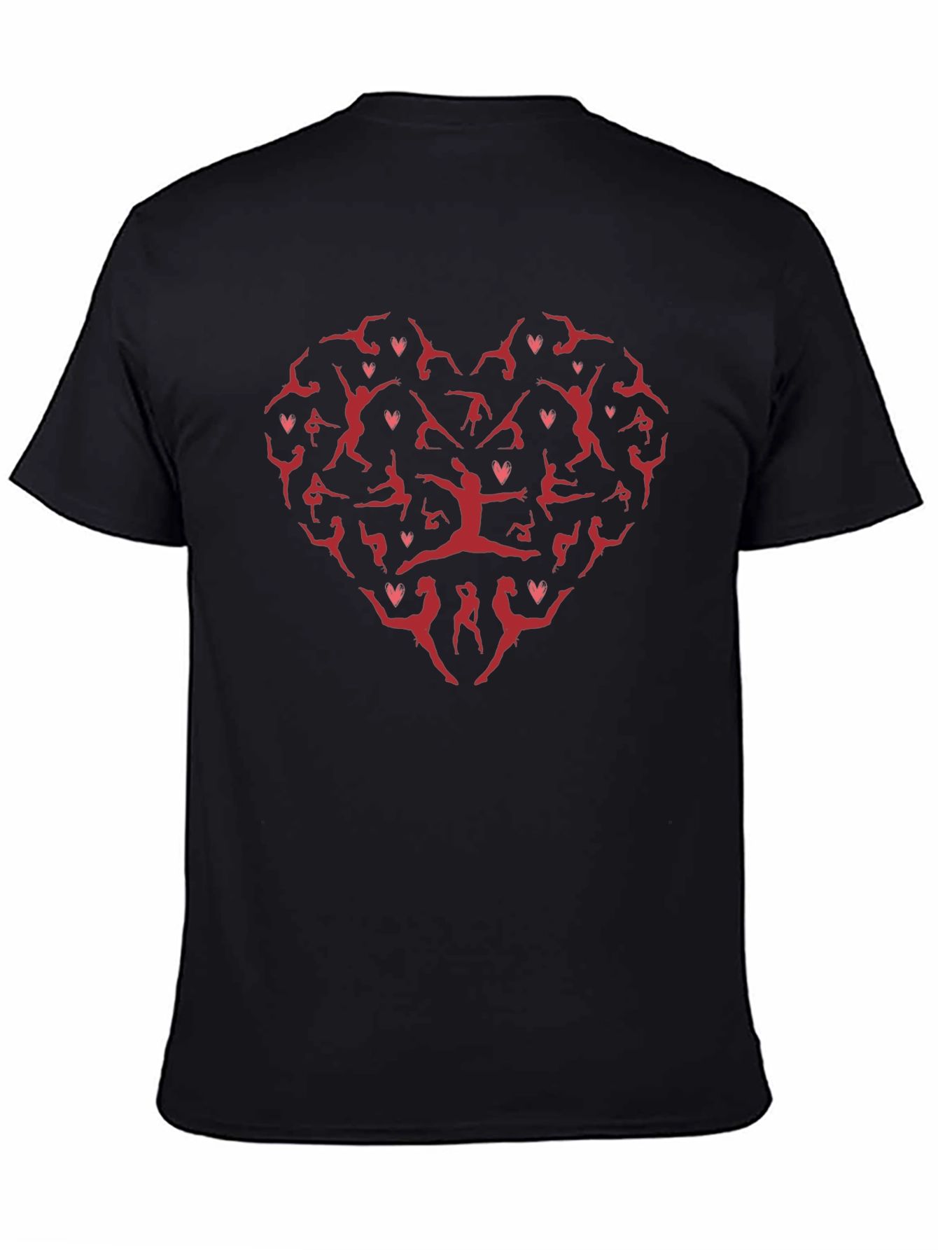 Gymnastics Heart Graphic T-Shirt - Black Cotton Tee