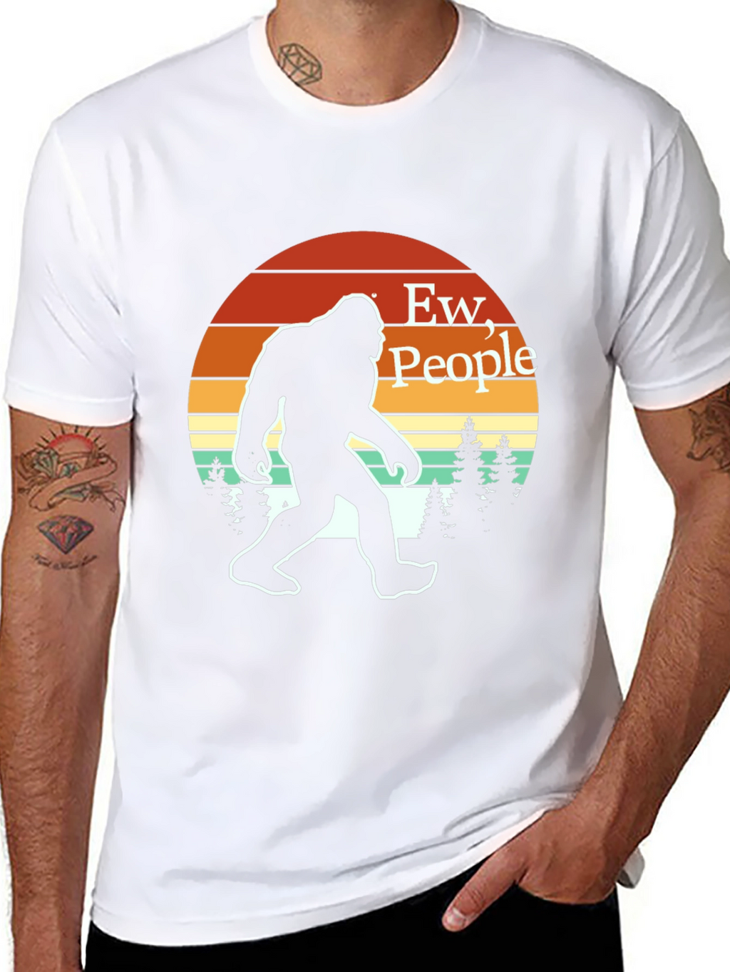 Ew People Bigfoot T-Shirt Retro Sasquatch Tee