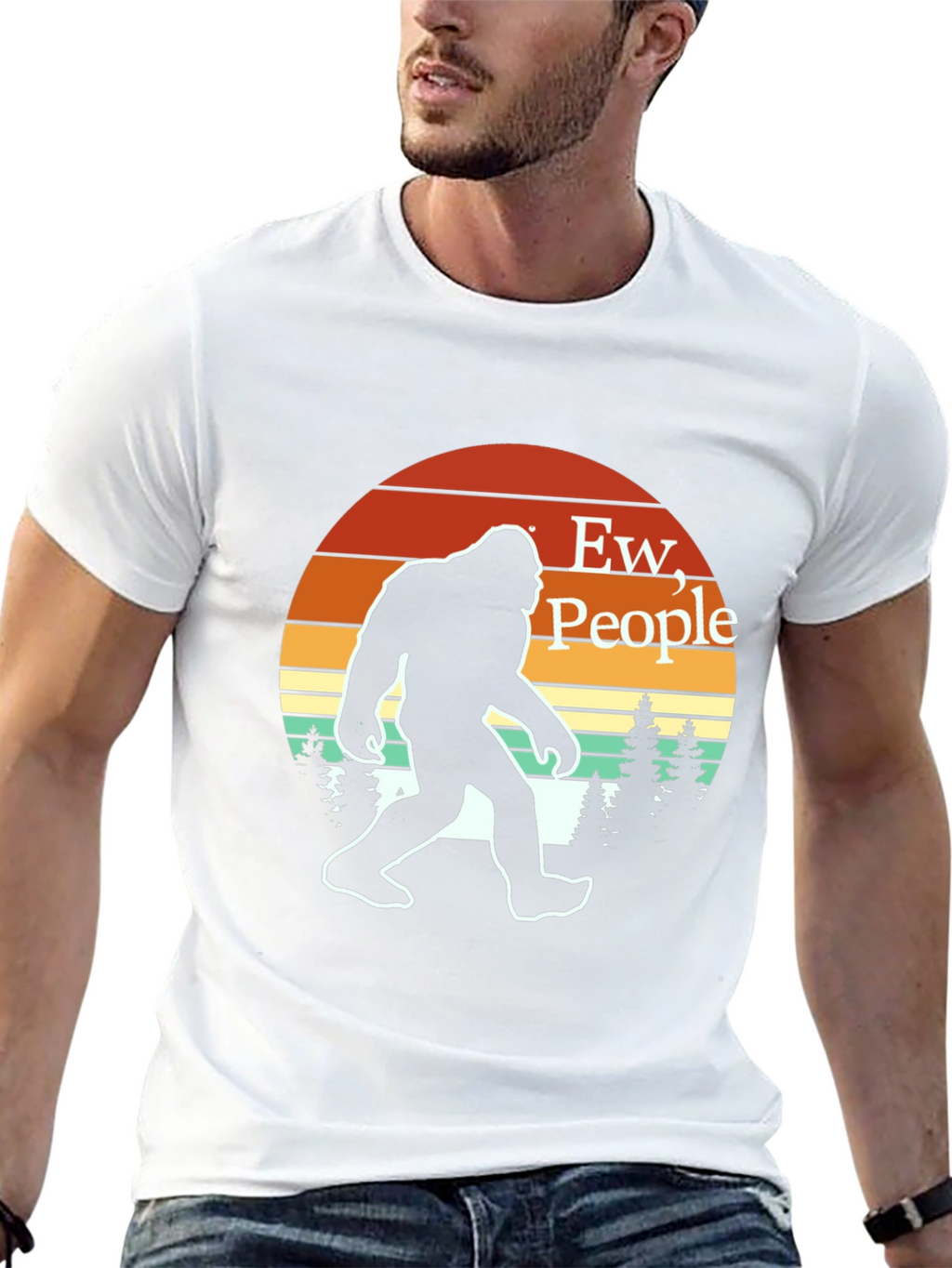 Ew People Bigfoot T-Shirt Retro Sasquatch Tee