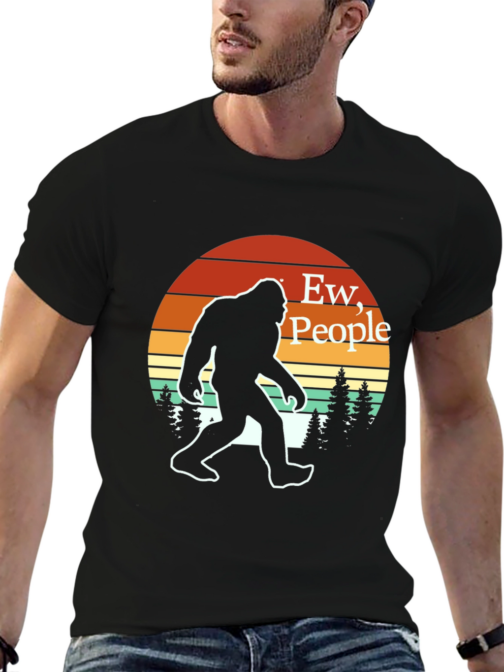 Ew People Bigfoot T-Shirt Retro Sasquatch Tee