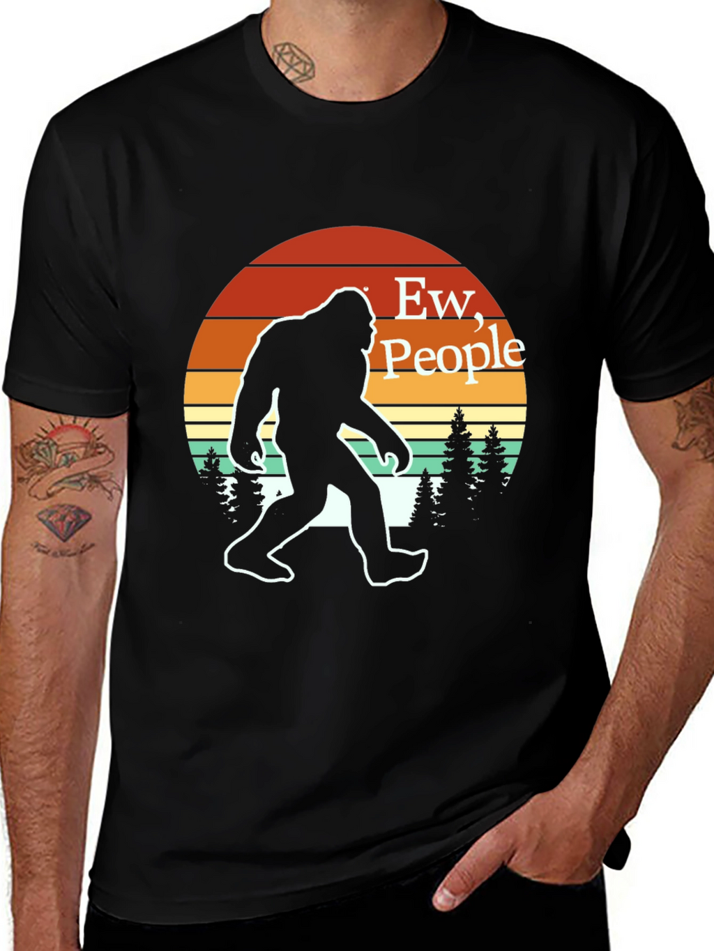 Ew People Bigfoot T-Shirt Retro Sasquatch Tee