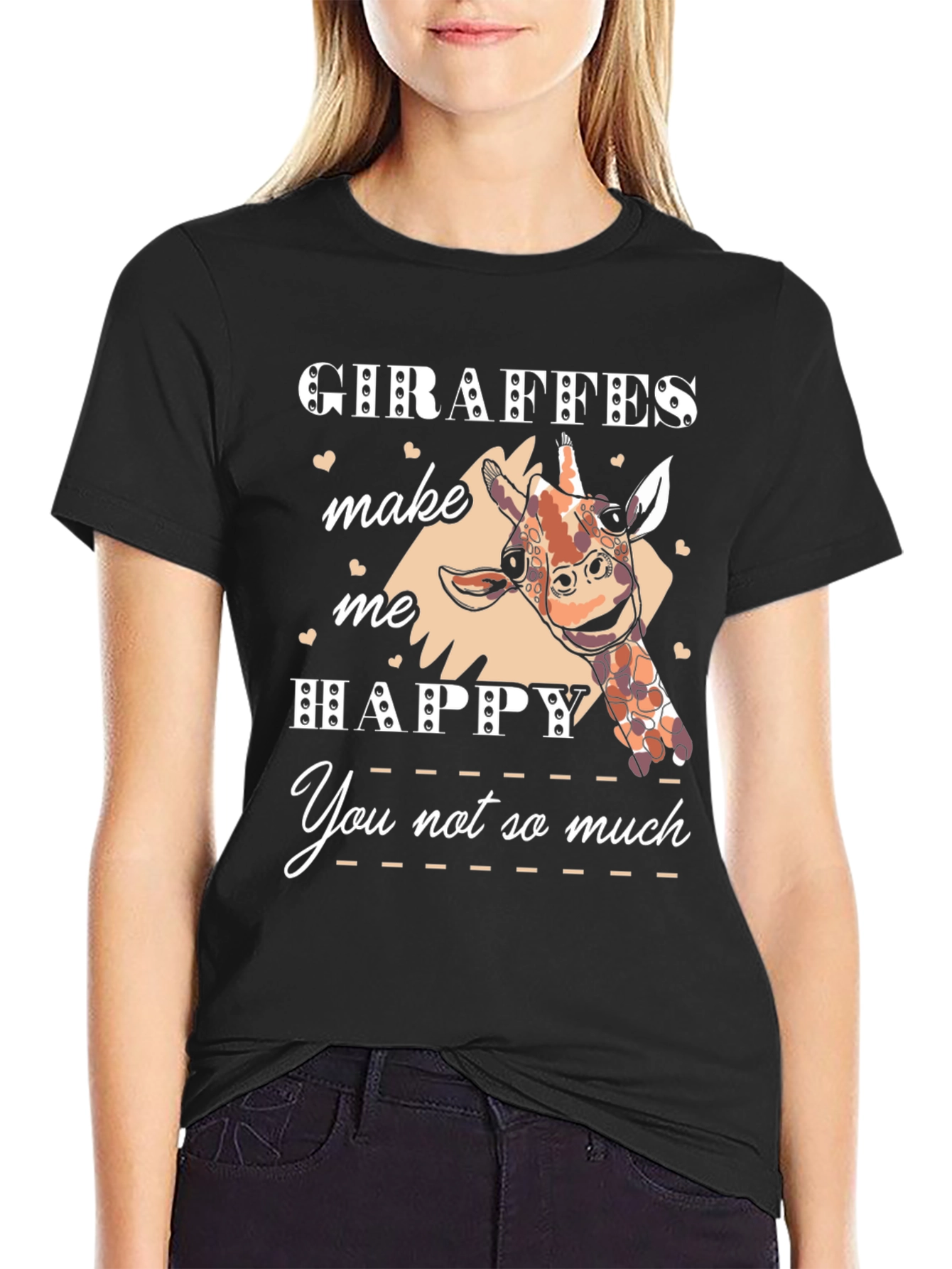 Giraffe Lover T-Shirt - Giraffes Make Me Happy Tee