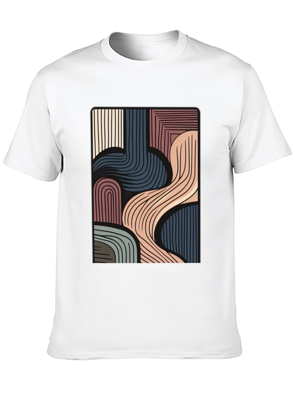 Abstract Lines Graphic Black T-Shirt