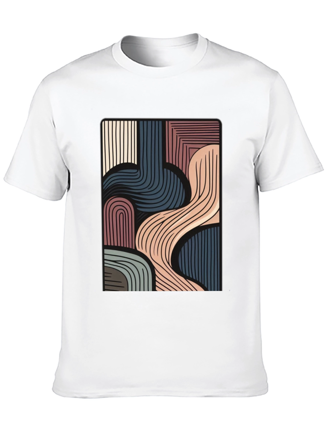 Abstract Lines Graphic Black T-Shirt